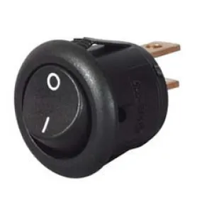 Switch Rocker Mini Round On/Off Black Pk 100