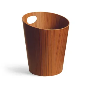 Teak Paper Waste Basket with Handle