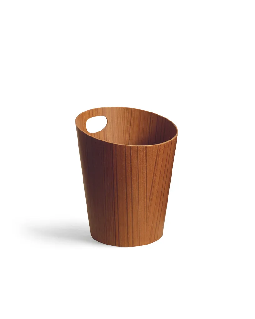 Teak Paper Waste Basket with Handle