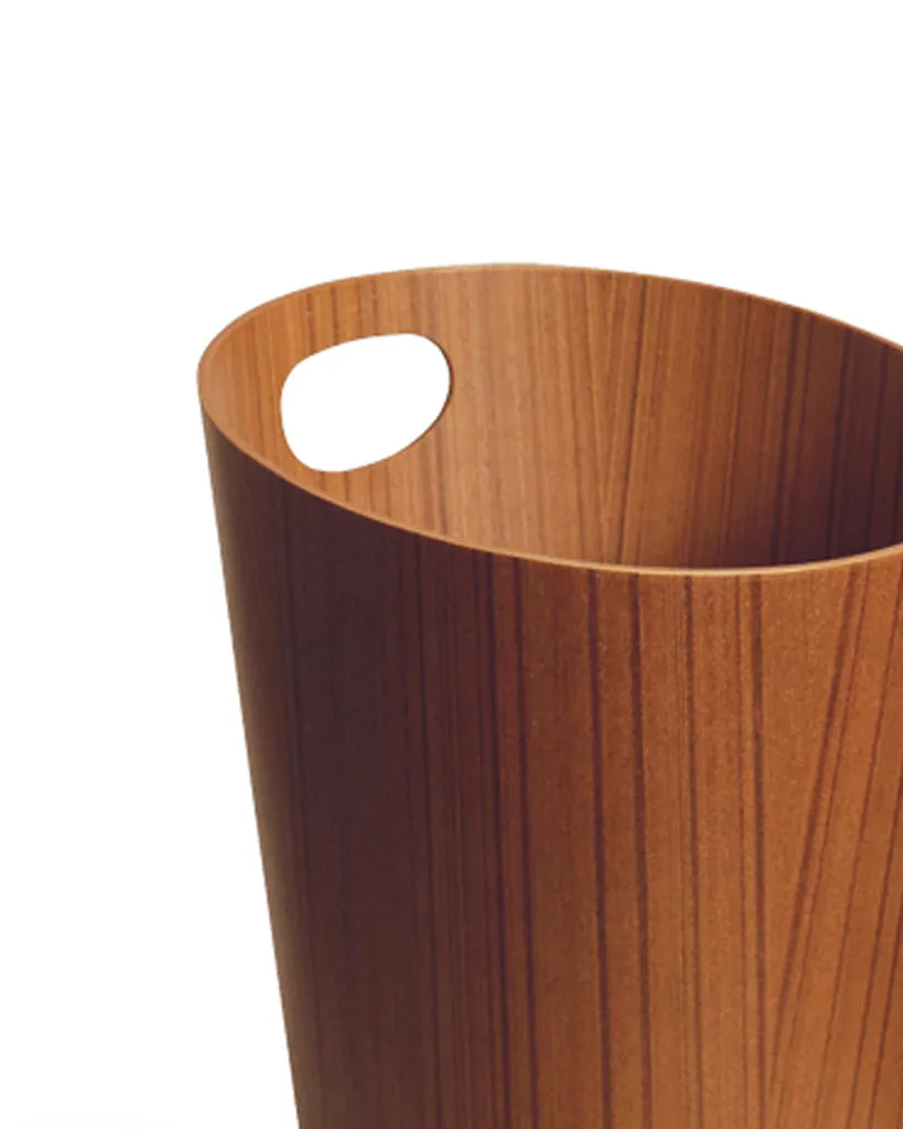 Teak Paper Waste Basket with Handle