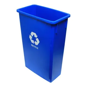 Thunder Group PLTC023R 23 Gallon Polyethylene Trash Can with Recycle Mark Blue