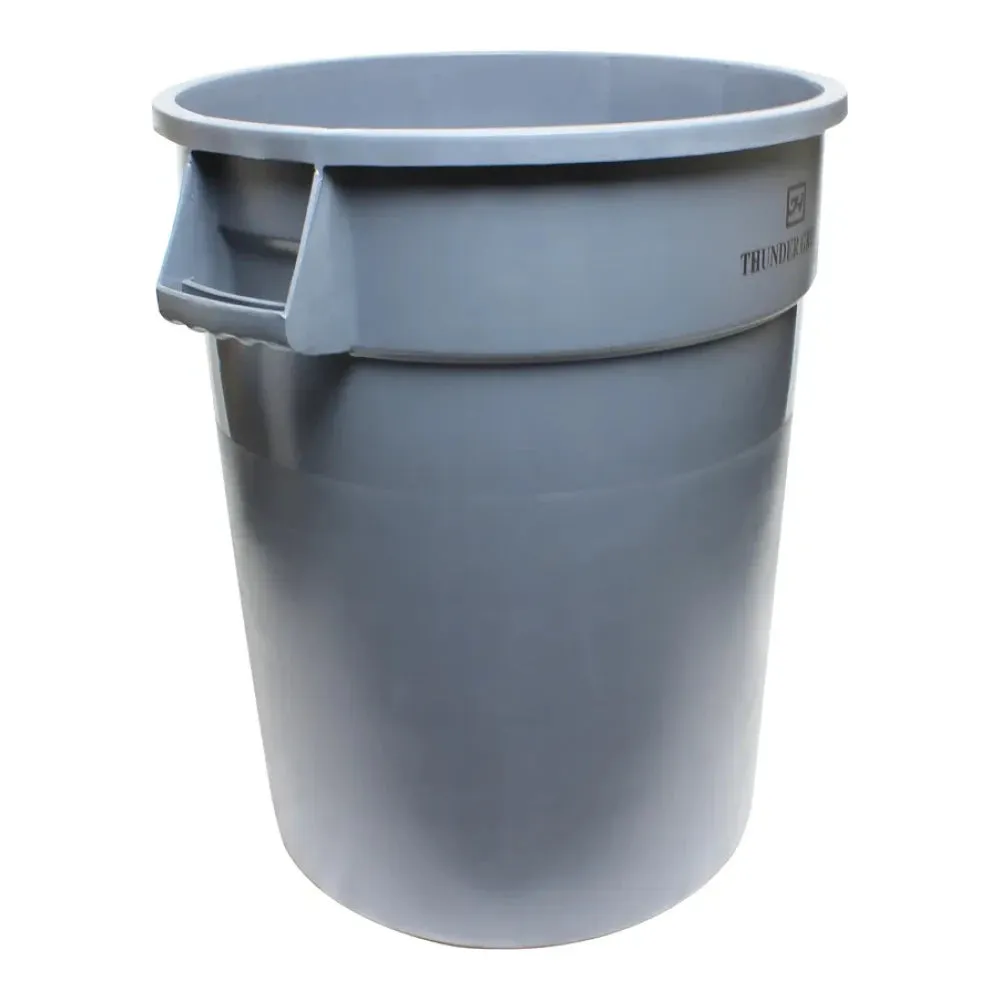 Thunder Group PLTC044G Polyethylene 44 Gallon Round Trash Can Gray
