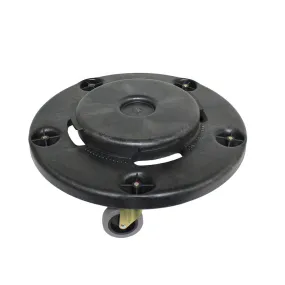Thunder Group PLTCD005 Polypropylene 18" x 6" Trash Can Dolly With Rubber Wheels Black