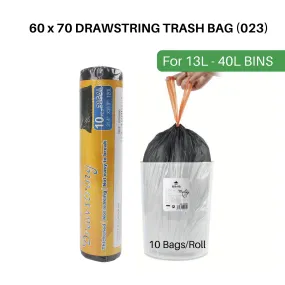 Trash Bags Drawstring 60 x 70 Black