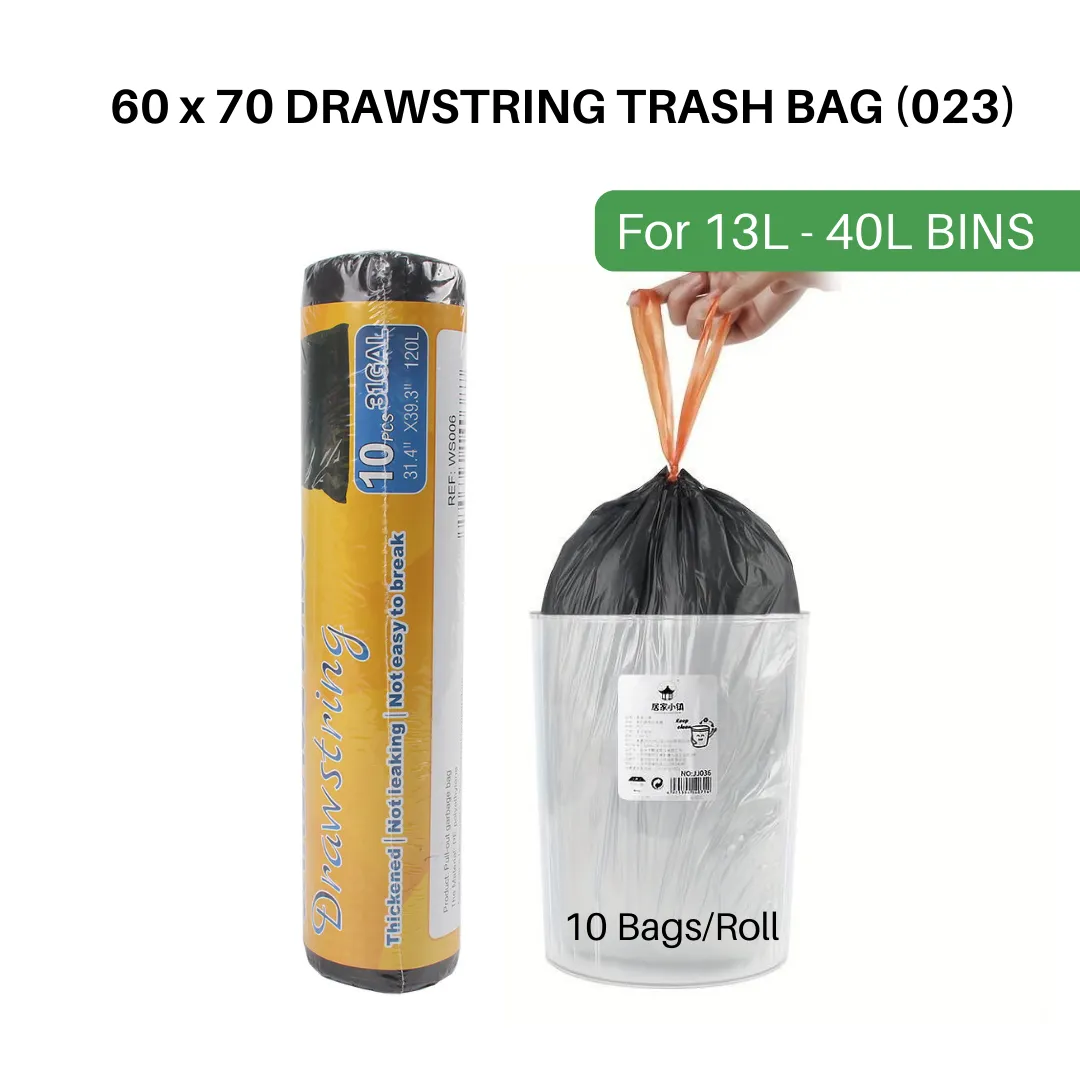 Trash Bags Drawstring 60 x 70 Black