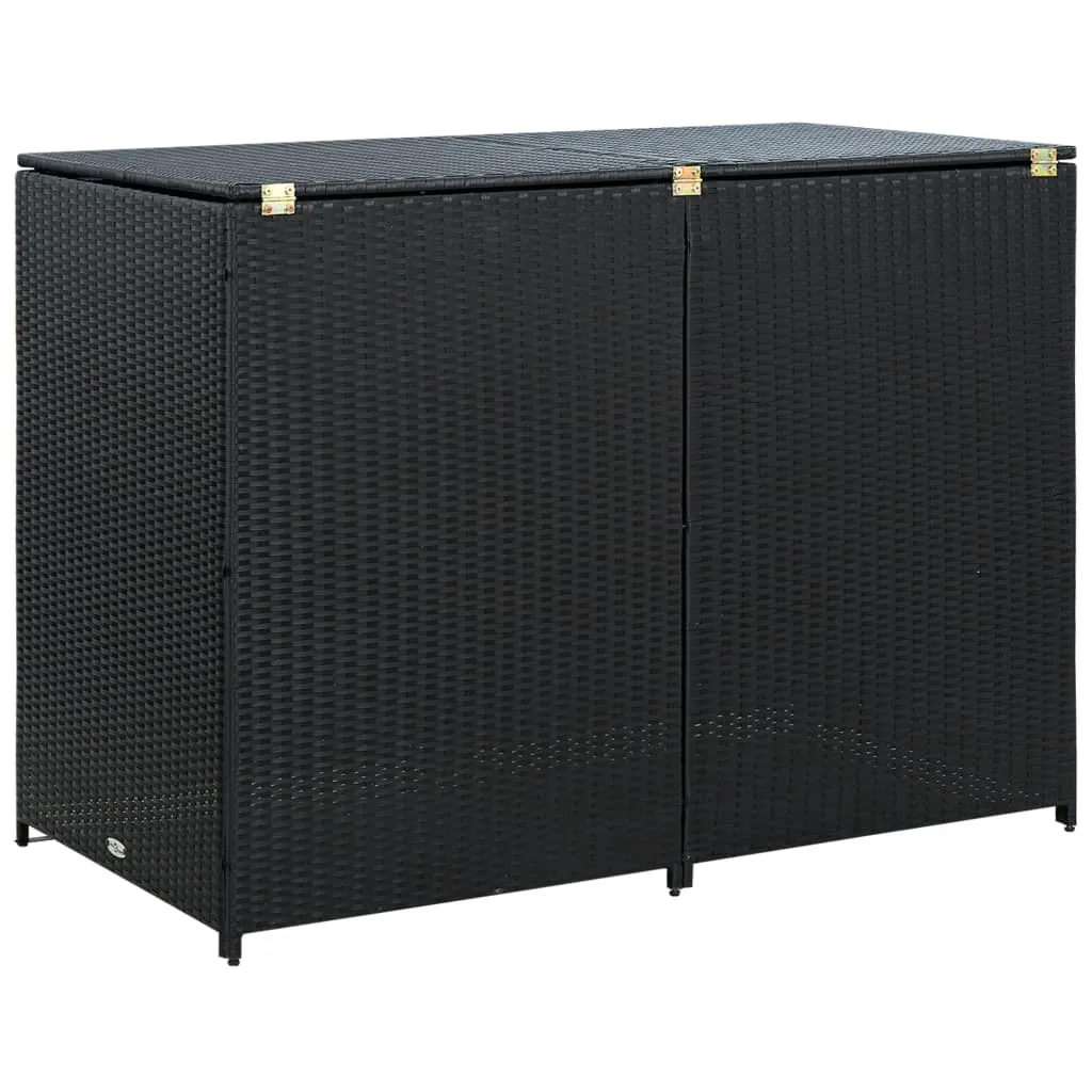 Trash Bin Shed Poly Rattan 58.3"x30.3"x43.7"