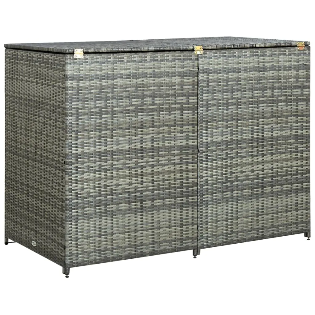 Trash Bin Shed Poly Rattan 58.3"x30.3"x43.7"
