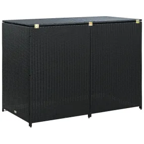 Trash Bin Shed Poly Rattan 58.3"x30.3"x43.7"