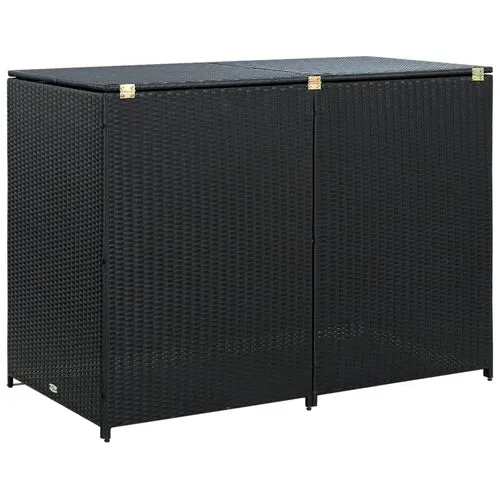 Trash Bin Shed Poly Rattan 58.3"x30.3"x43.7"