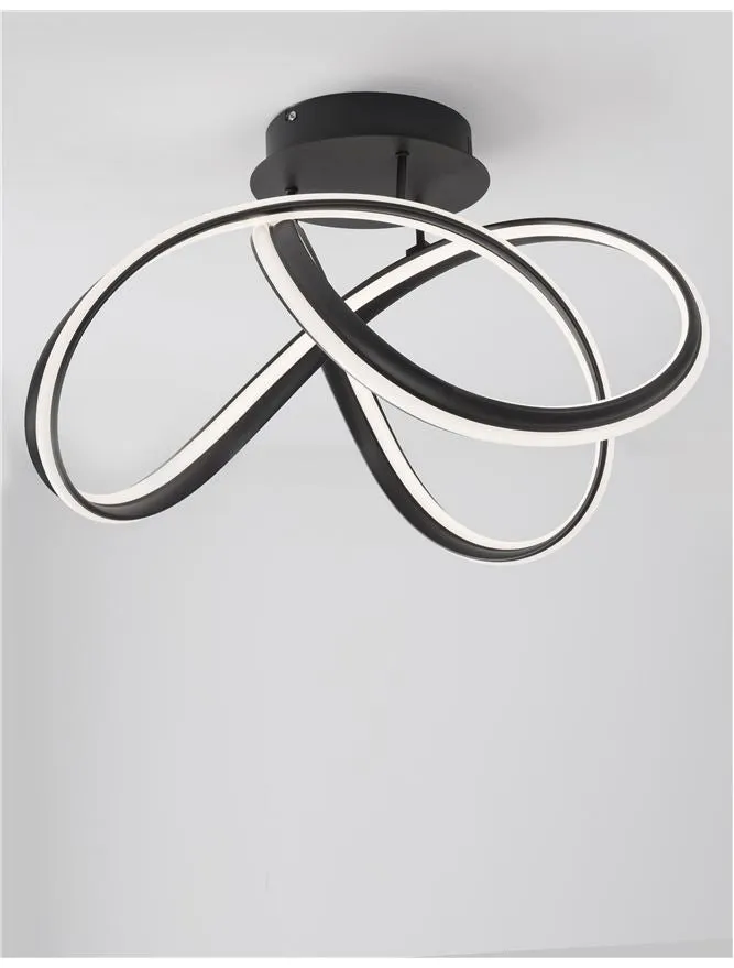 TRU Dimmable Sandy Black Aluminium & Acrylic Knot Ceiling Light - ID 10363