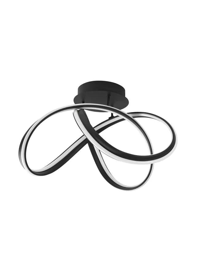 TRU Dimmable Sandy Black Aluminium & Acrylic Knot Ceiling Light - ID 10363