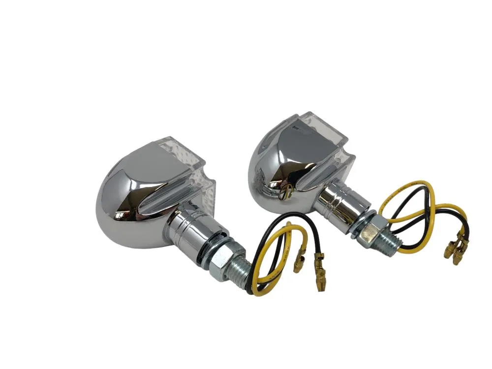 Turn Signal Set (2) Gothic, LED - Chrome - Highway Hawk H68-672