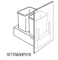 UB-SFTTRASHPO18 Upton Brown RTA Trash Bin Pullout