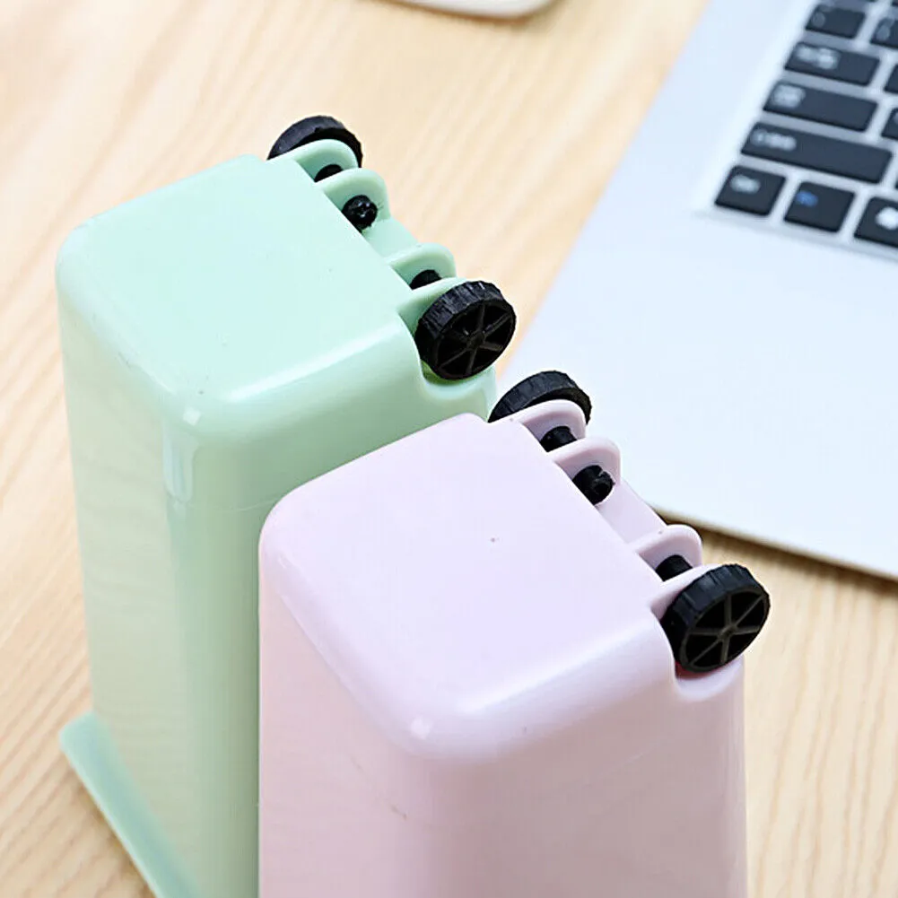 US 4 Pack Small Trash Can Mini Curbside Bin with Lid Desk Organizer Pen Holder