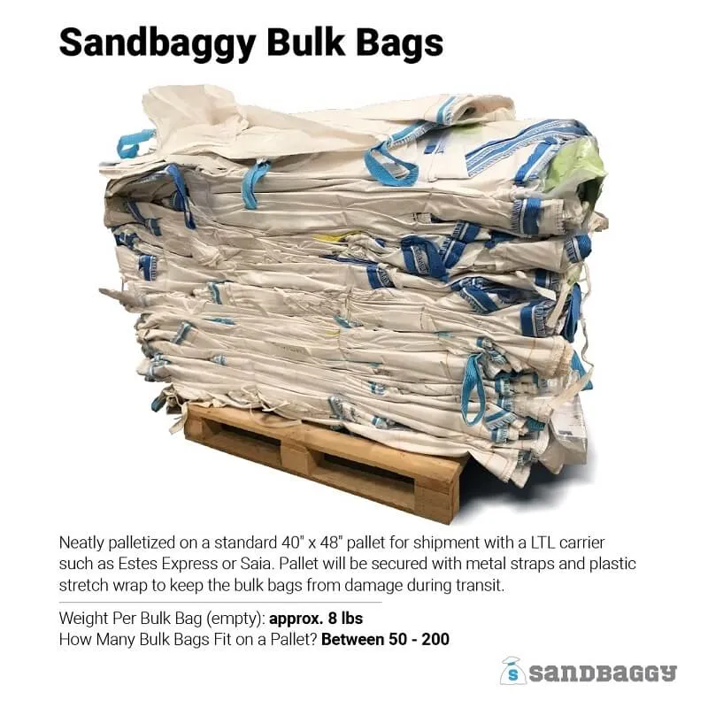 Used FIBC Bulk Bags - 35" x 35" x 50" - 50% Cheaper Than New Bulk Bags