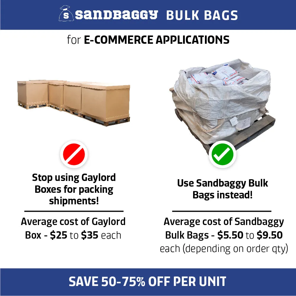 Used FIBC Bulk Bags - 35" x 35" x 50" - 50% Cheaper Than New Bulk Bags