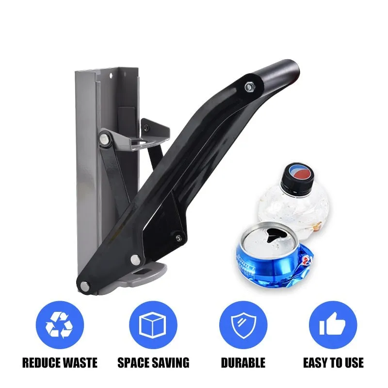 Wall-Mounted Metal Commercial Can Crusher with Bottle Opener