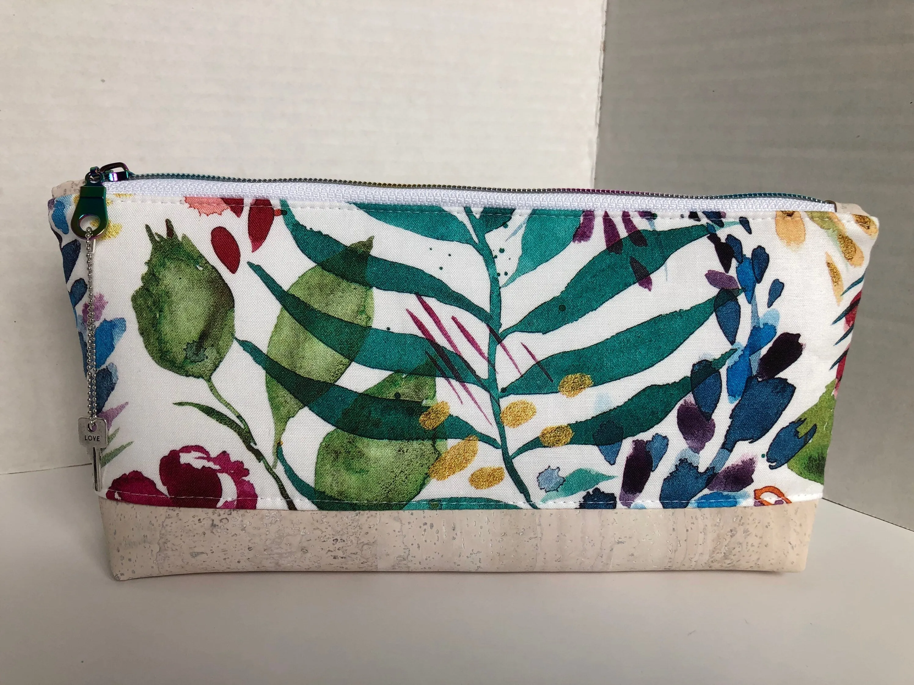 Watercolour Floral Essential Oil Pouch, Nail Polish Zipper Pouch, Waterproof Cosmetics Bag