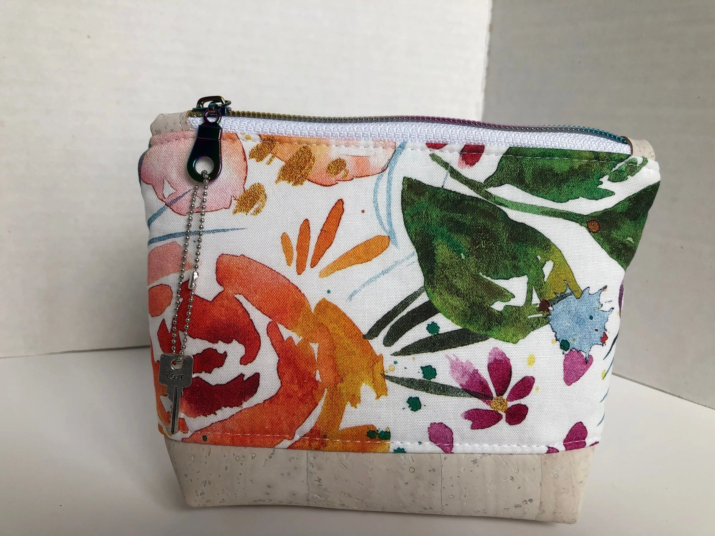 Watercolour Floral Essential Oil Pouch, Nail Polish Zipper Pouch, Waterproof Cosmetics Bag
