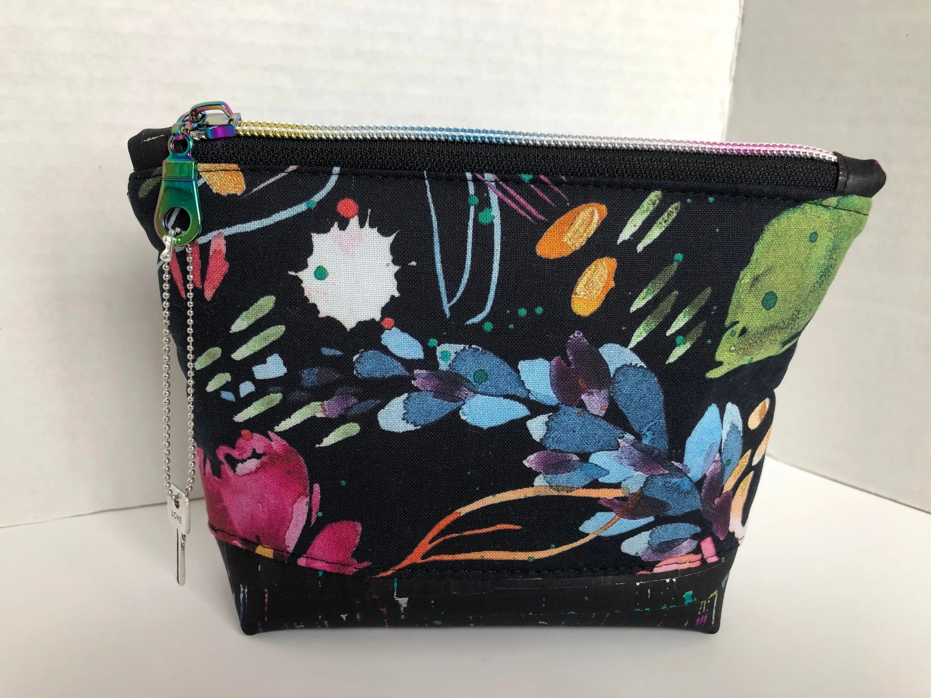 Watercolour Floral Essential Oil Pouch, Nail Polish Zipper Pouch, Waterproof Cosmetics Bag