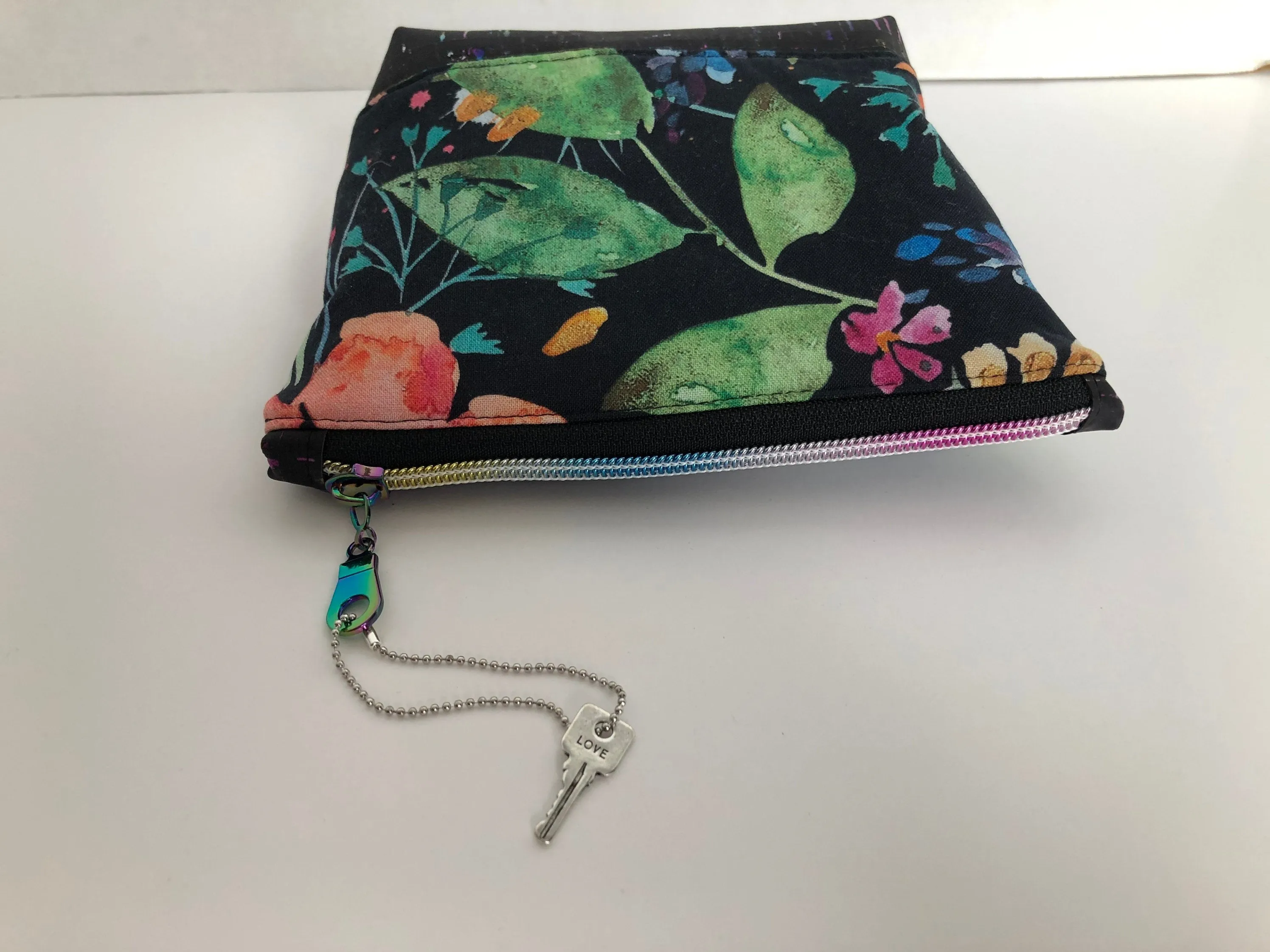Watercolour Floral Essential Oil Pouch, Nail Polish Zipper Pouch, Waterproof Cosmetics Bag