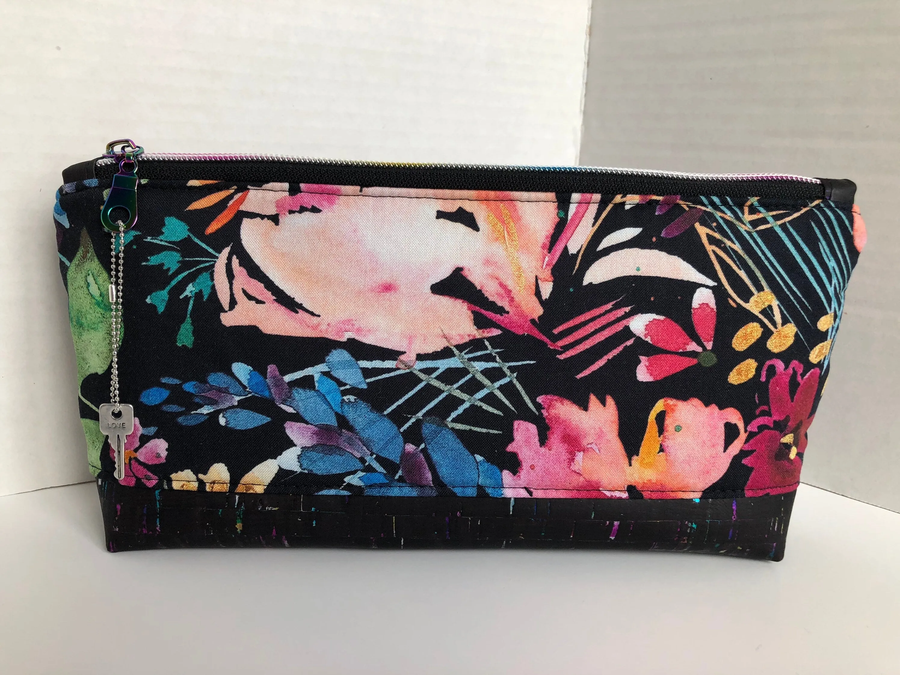 Watercolour Floral Essential Oil Pouch, Nail Polish Zipper Pouch, Waterproof Cosmetics Bag