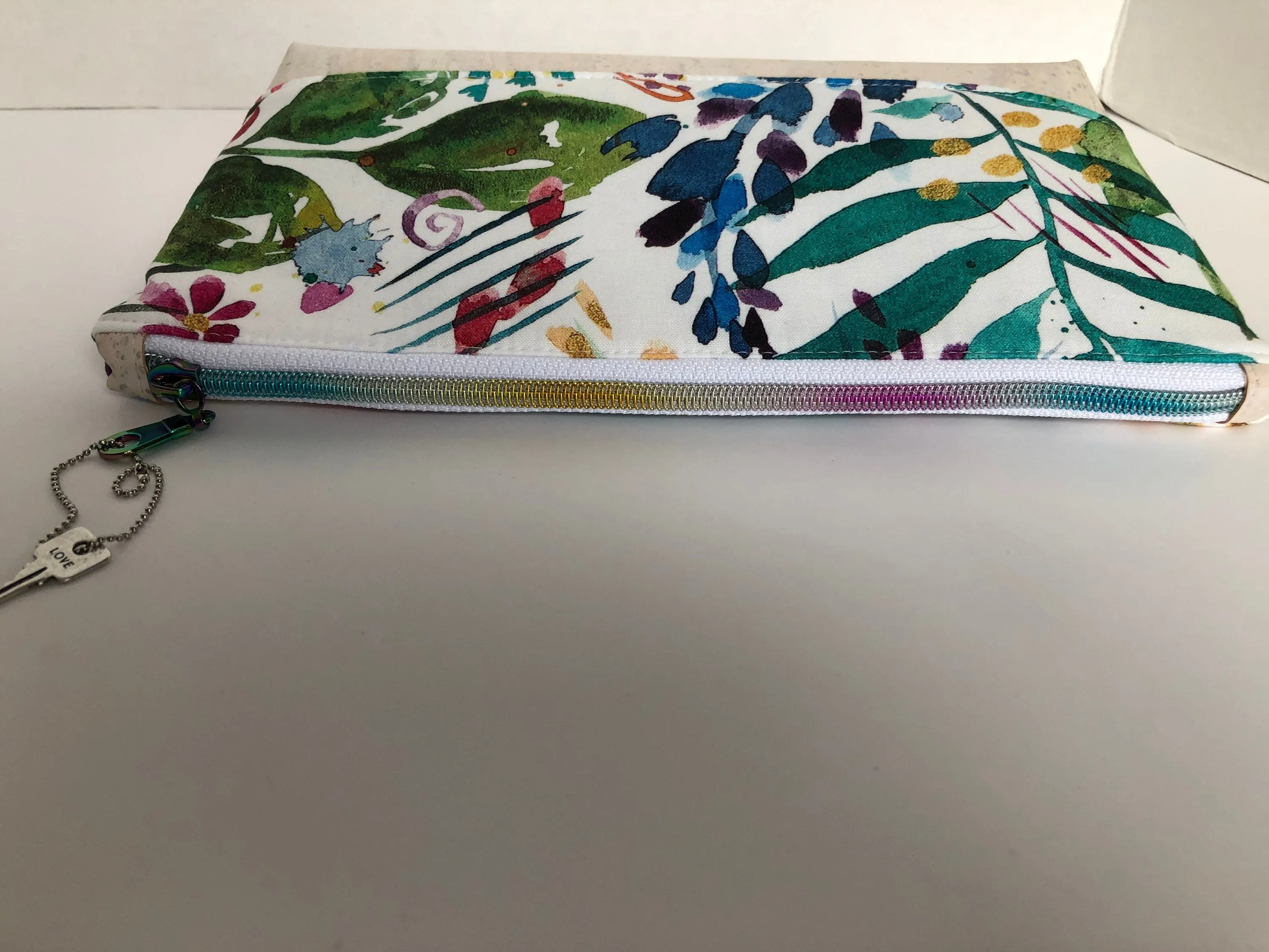 Watercolour Floral Essential Oil Pouch, Nail Polish Zipper Pouch, Waterproof Cosmetics Bag