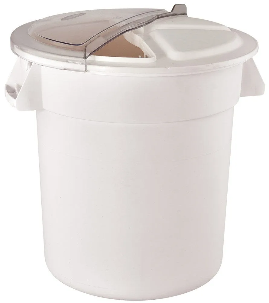 Winco FCW-32 White 32 Gallon Container with Polypropylene Lid for Food Storage and Waste Disposal | Denson CFE