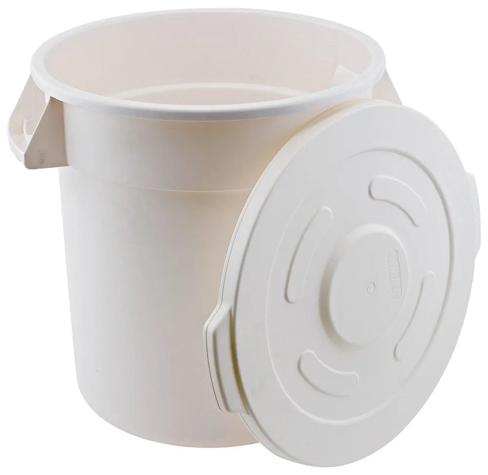 Winco FCW-32 White 32 Gallon Container with Polypropylene Lid for Food Storage and Waste Disposal | Denson CFE