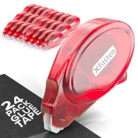 XFasten Double Sided Adhesive Roller | 0.3 Inch x 360 Inches | Clear | 24-Pack