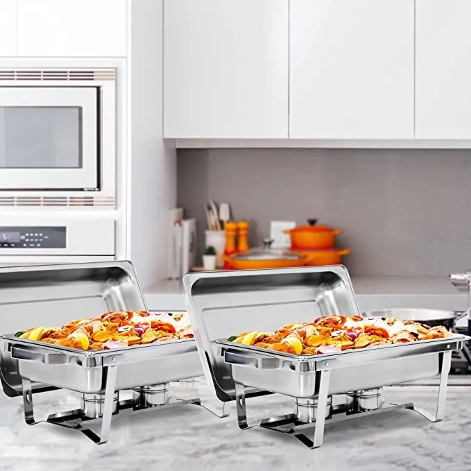 ZENY™ Newest 2 Pack 8QT Food Warmer, Stainless Steel Full Size Chafer Dish for Parties