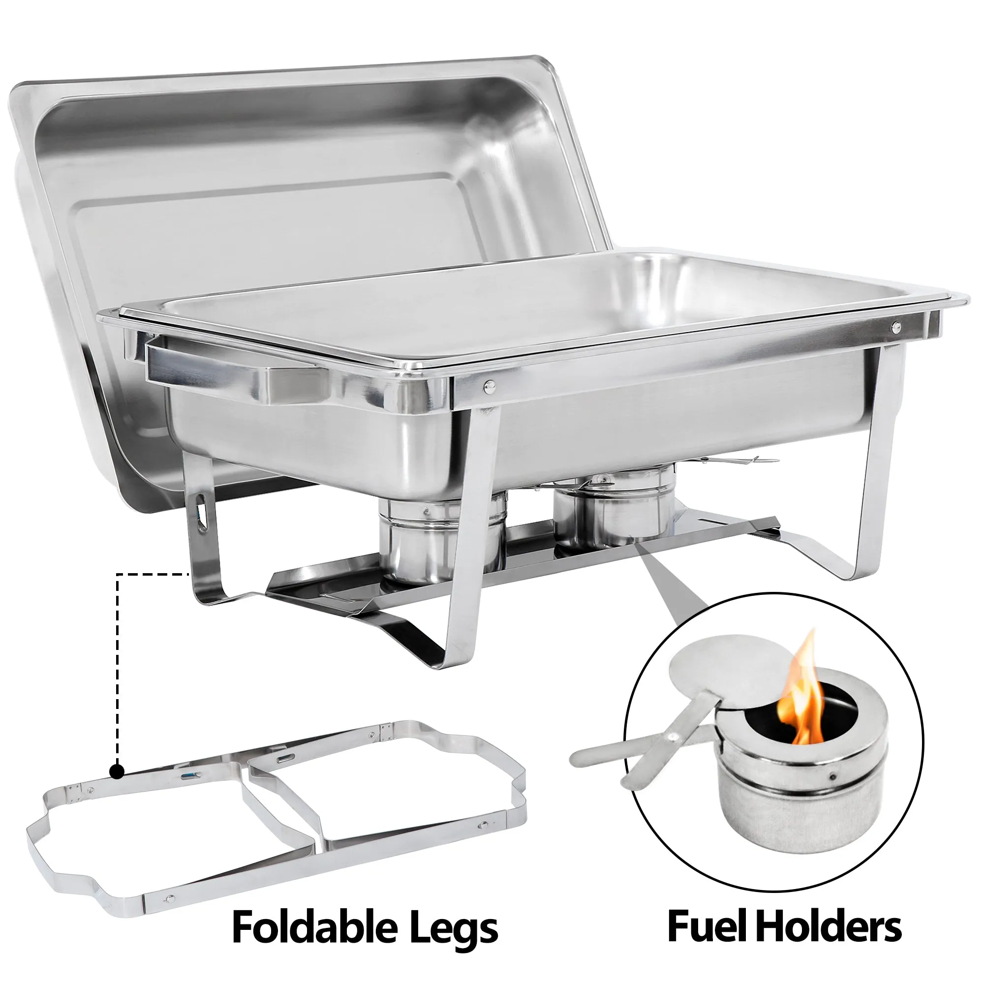 ZENY™ Newest 2 Pack 8QT Food Warmer, Stainless Steel Full Size Chafer Dish for Parties