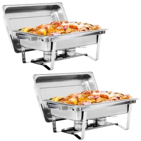 ZENY™ Newest 2 Pack 8QT Food Warmer, Stainless Steel Full Size Chafer Dish for Parties